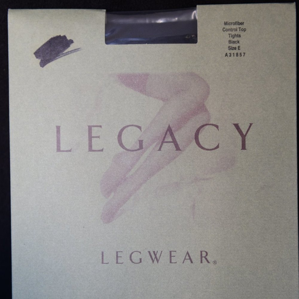 LEGACY LEGWEAR MICROFIBER Control Top Tights Size E Black A31857